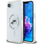 Karl Lagerfeld Case For Iphone 16e (Se 4 2025) Compatible With Magsafe KLHMPSE4HLskch (Iml Metal Kc Heads) white