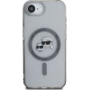 Karl Lagerfeld Case For Iphone 16e (Se 4 2025) Compatible With Magsafe KLHMPSE4HLskck (Iml Metal Kc Heads) black