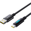 Baseus Lit Button-Control Fast Charging Data Cable USB-A To USB-C 100W 1m Cosmic Black