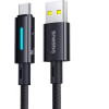 Baseus Lit Button-Control Fast Charging Data Cable USB-A To USB-C 100W 1m Cosmic Black
