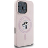 Karl Lagerfeld Case For Iphone 16 Plus Compatible With Magsafe KLHMP16MScmkcrhp (Silicone Kc Body Ring) pink
