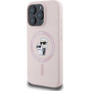 Karl Lagerfeld Case For Iphone 16 Plus Compatible With Magsafe KLHMP16MScmkcrhp (Silicone Kc Body Ring) pink