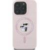 Karl Lagerfeld Case For Iphone 16 Plus Compatible With Magsafe KLHMP16MScmkcrhp (Silicone Kc Body Ring) pink