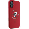 Karl Lagerfeld Case For Iphone 16 Plus Compatible With Magsafe KLHMP16MScmkcrhr (Silicone Kc Body Ring) red