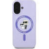 Karl Lagerfeld Case For Iphone 16 Plus Compatible With Magsafe KLHMP16MScmkcrhu (Silicone Kc Body Ring) purple