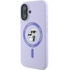 Karl Lagerfeld Case For Iphone 16 Plus Compatible With Magsafe KLHMP16MScmkcrhu (Silicone Kc Body Ring) purple
