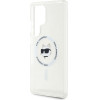 Karl Lagerfeld Case For Samsung S25 Ultra KLHMS25LHlschh (Magnetic Iml Metal Choupette Head) white