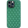 Vivid Diamond Shape Pu Leather Case Apple Iphone 13 Pro Max Green - (CS-Sp Case 2-2403005)