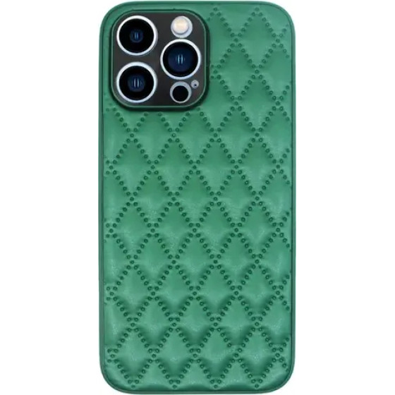 Vivid Diamond Shape Pu Leather Case Apple Iphone 13 Pro Max Green - (CS-Sp Case 2-2403005)