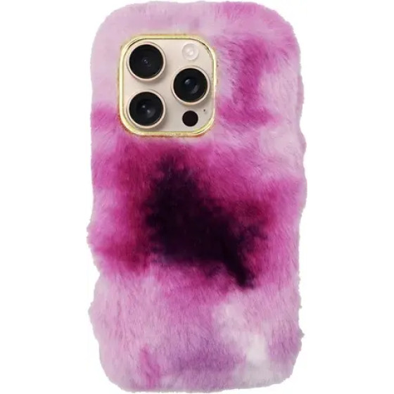 Vivid Fluffy Plush Case Apple Iphone 16 Pro Pink - (CS-FR-3-2409002)