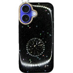 Vivid Glitter Stars Case With Holder Apple Iphone 16 Black - (CS-FSHN-3-2409001)