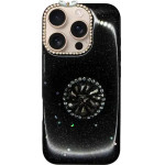 Vivid Glitter Stars Case With Holder Apple Iphone 16 Pro Black - (CS-FSHN-3-2409002)