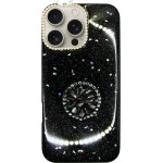 Vivid Glitter Stars Case With Holder Apple Iphone 16 Pro Max Black - (CS-FSHN-3-2409003)