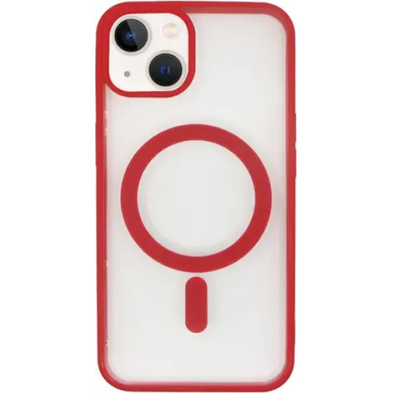 Vivid Magsafe Silicone Case Apple Iphone 13 Transparent/Red - (CS-Mgs Tr 4-2403002)