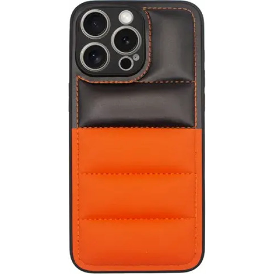 Vivid Puffer Back Cover Apple Iphone 15 Pro Orange/Black - (CS-Nf Case-2403002)