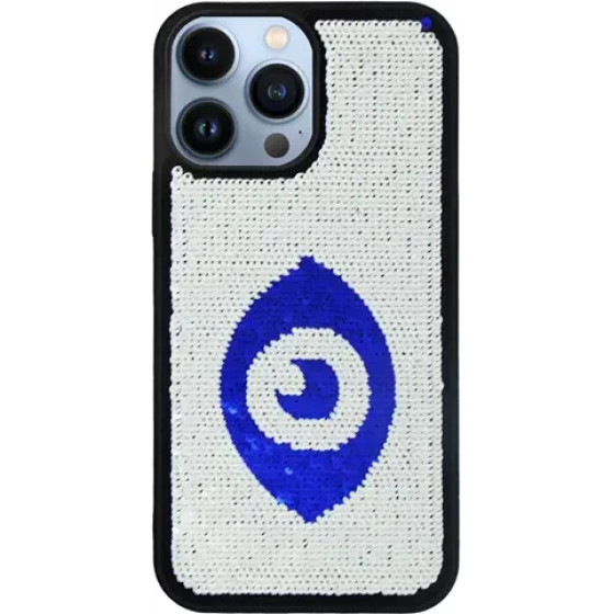 Vivid Sequin Case Apple Iphone 13 Pro Max Silver/Blue - (CS-Fshn Glt 9-2403003)