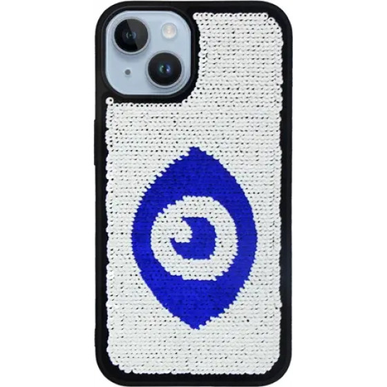 Vivid Sequin Case Apple Iphone 14 Silver/Blue - (CS-Fshn Glt 9-2403004)