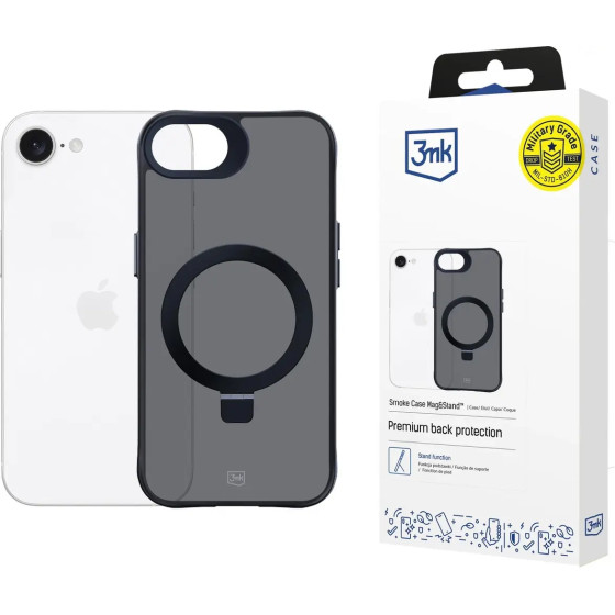 3MK Protection 3MK Smoke Case Mag Stand For Apple Iphone 16E - Black - (W-3SmCaM&S-AiPhSE4-0)