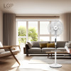 LGP Round Base Stand Fan 16' 40CM 55W With Remote Control And Timer White - (LAM980046)