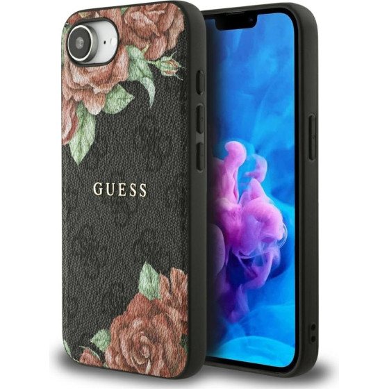 Guess - Hardcase 4G Flower Print Magsafe - Iphone 16e - Black - (GUHMPSE4P4ROPEMCK)