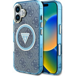 Guess - Iml Metal Glitter 4G Circle Triangle Magsafe - Iphone 16 - Blue - (GUHMP16SHG4PRTGB)
