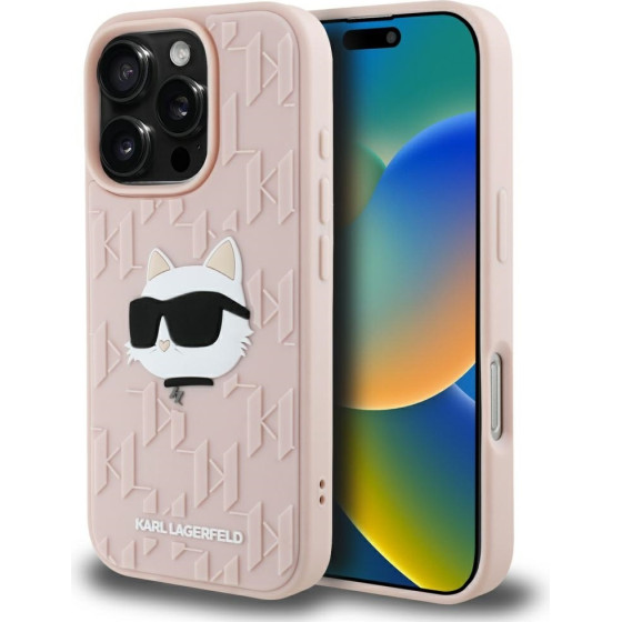 Karl Lagerfeld - 3D Design - Iphone 16 Pro - Pink Rubber Monogram Choupette - (KLHCP16LRBCCHHKLP)