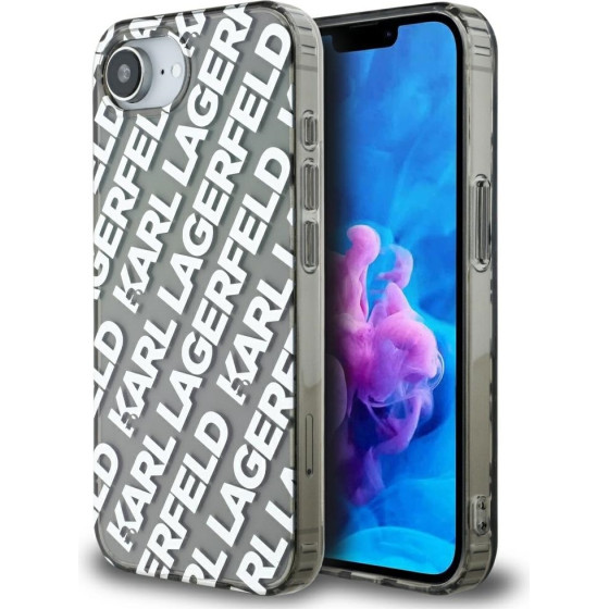 Karl Lagerfeld - Iml Luxury - Iphone 16e - Silver Fullover Logo - (KLHCPSE4HKFOEMS)