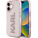 Karl Lagerfeld - Iml Rhinestones - Iphone 16 - Pink Logo - (KLHCP16SHKLSTDCP)
