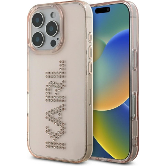 Karl Lagerfeld - Iml Rhinestones - Iphone 16 Pro - Pink Logo - (KLHCP16LHKLSTDCP)