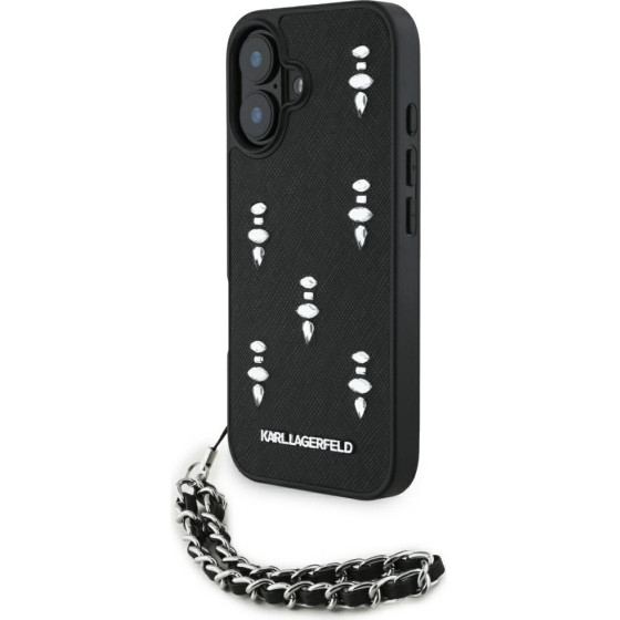 Karl Lagerfeld - Saffiano - Iphone 16 - Crystals & Charm - (KLHCP16SPSADJSK)
