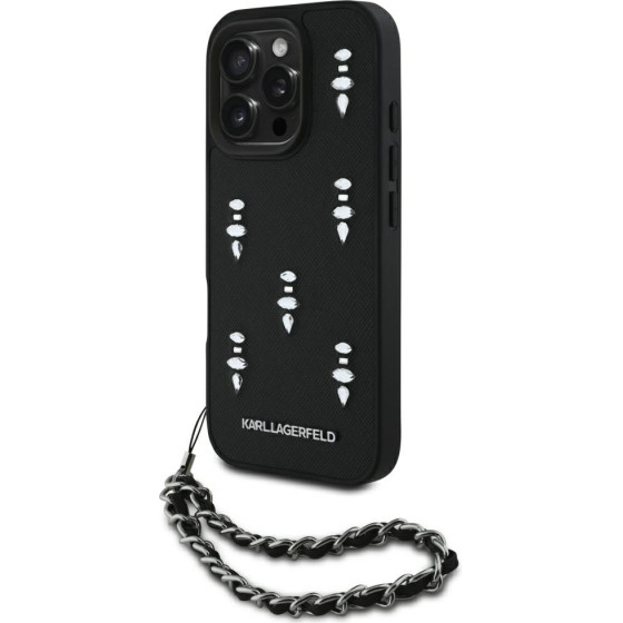 Karl Lagerfeld - Saffiano - Iphone 16 Pro Max - Crystals & Charm - (KLHCP16XPSADJSK)