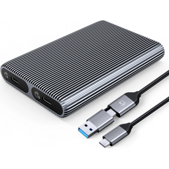 Orico Ssd Enclosure AM2C3-2SN Dual Disk For Sata M.2 NVMe, Grey