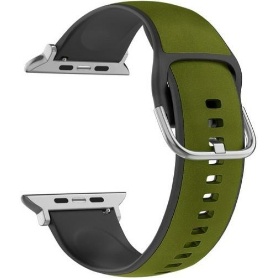 Beline Apple Watch Silicone Leather Strap 38/40/41mm Green-Black/Green-Black Box