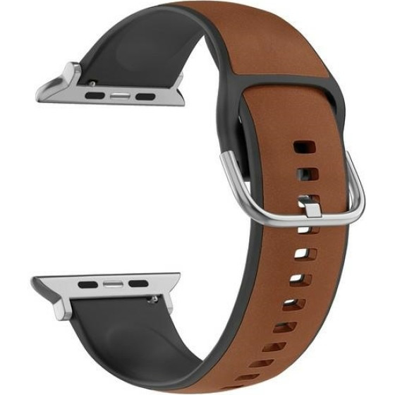 Beline Apple Watch Silicone Leather Strap 38/40/41mm Brown-Black/Brown-Black Box