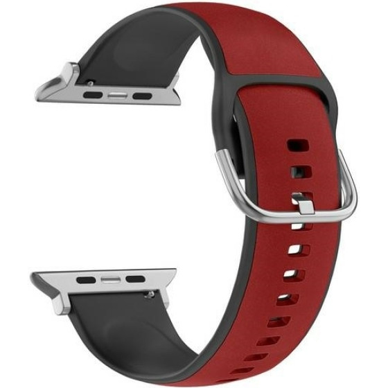 Beline Apple Watch Strap Silico Leather42/44/45/49mm Red-Black/Red-Black Box