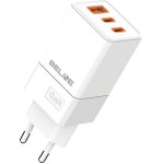 Beline Charger 2x USB-C + 1x USB 65Wwhite (only head) PD 3.0 + QC 3.0 BLN3CW65 GaN - (BLN3CW65 U65 PD+QC 65W)