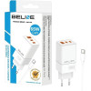 Beline Charger 2x USB-C + 1x USB 65W + USB-C cable white/white PD 3.0 + QC 3.0 BLN3CW65C GaN - (BLN3CW65C U65 PD+QC 65W)