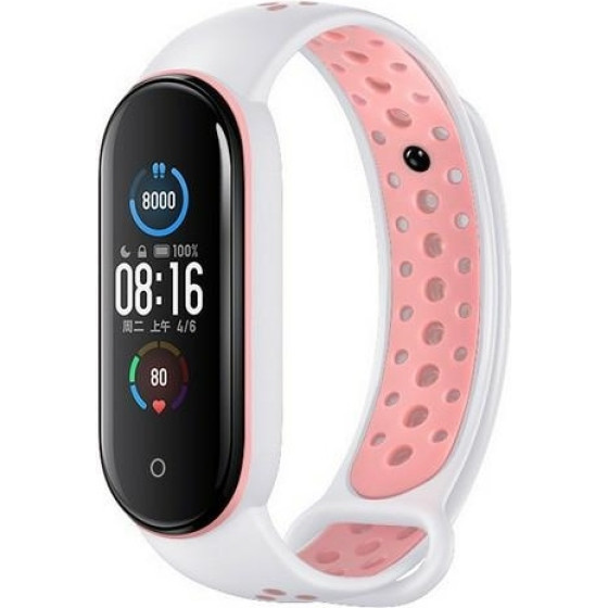 Beline Design Mi Band 7/6/5 strap white-pink