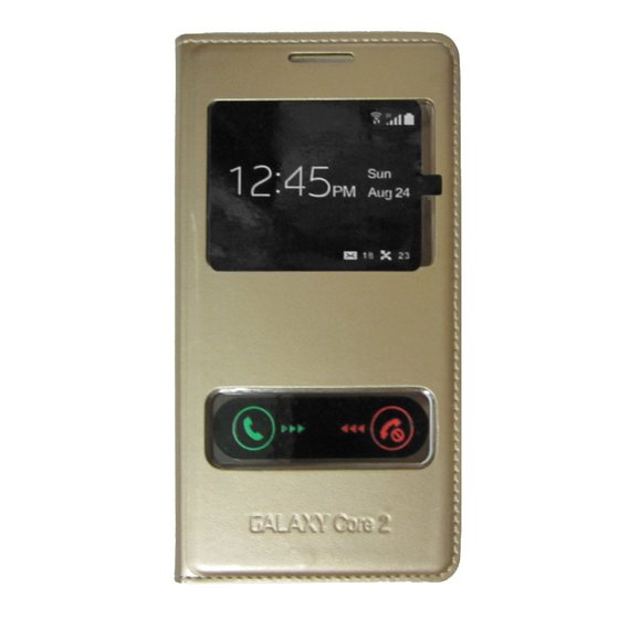 ���� ICASE WINDOW SAMSUNG GALAXY CORE 2 G355H FLIP GOLD