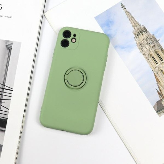 Beline Etui Silicone Ring iPhone 12 minigreen apple