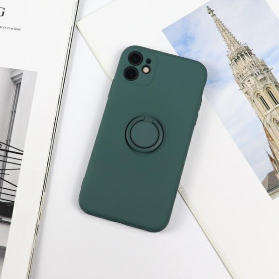 Beline Etui Silicone Ring iPhone 12 ProMax green bottle
