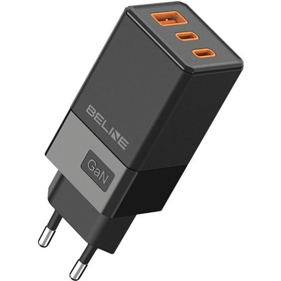 Beline Lad. network. 2x USB-C + 1x USB 65Wblack/black (head only) PD 3.0 + QC 3.0 BLN3CB65 GaN - (BLN3CB65 U65 PD+QC 65W)