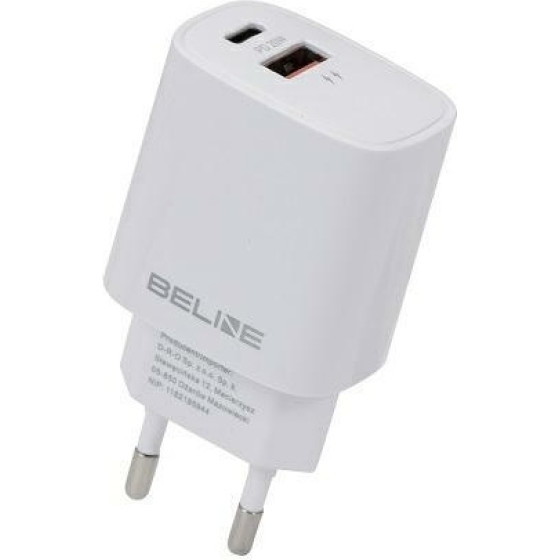 Beline Lad. siec. 1x USB-C + 1x USB 20Wbiala /white (only head) PD 3.0 + QC 3.0 BLN2CW20 - (BLN2CW20 U58 PD+QC20W)