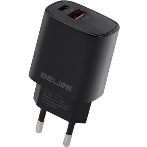 Beline Lad. siec. 1x USB-C + 1x USB 30Wczarna /black (only head) PD 3.0 + QC 3.0 BLN2CB30 GaN - (BLN2CB30 U58 PD+QC30W)