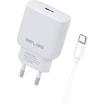 Beline Lad. siec. 1x USB-C 25W + kabelUSB-C biala /white PD 3.0 BLNCW25C GaN - (BLNCW25C U66 PD 25W)