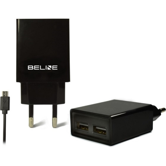 Beline Lad. siec. 2xUSB + microUSB 2Aczarna/black - (U05 microUSB)