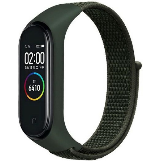 Beline Mi Band 7/6/5/4/3 NylonLoop strap green