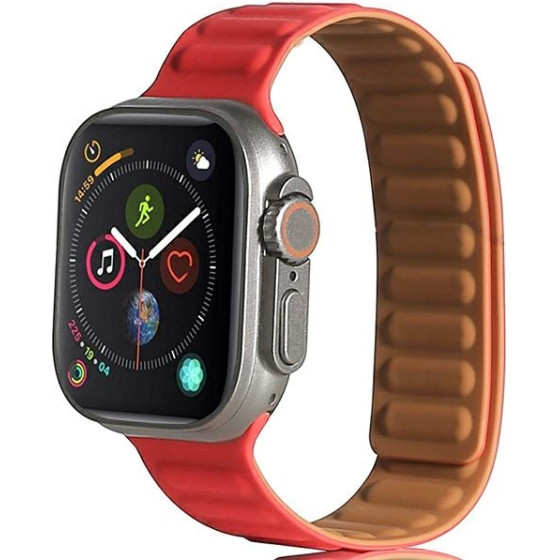 Beline pasek Apple Watch Magnetic42/44/45/49mm czerwony /red