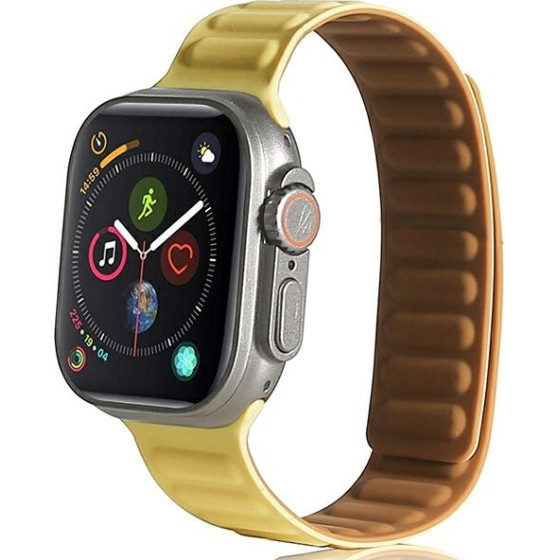 Beline pasek Apple Watch Magnetic42/44/45/49mm zolty /yellow
