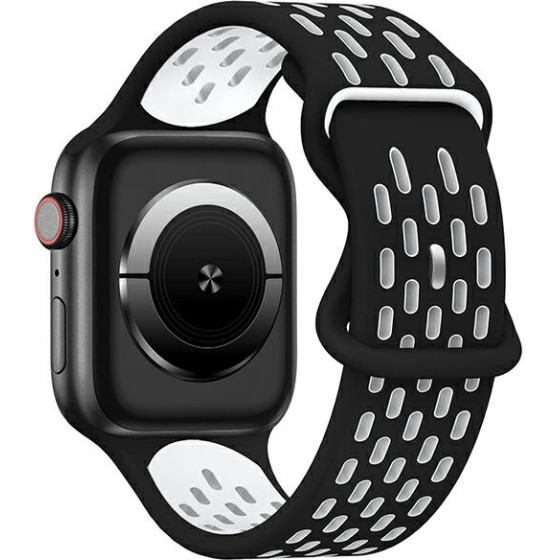 Beline pasek Apple Watch New SportSilicone 38/40/41mm czarno-bialy black/white box